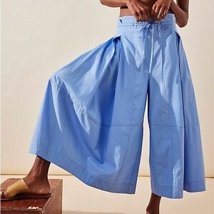 Free People Blue Wide Leg Pants High Waisted